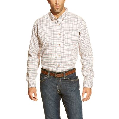 Ariat Work: FR Gauge Camisa Hombre - Blancas / Multicolor (WQUAR6097)